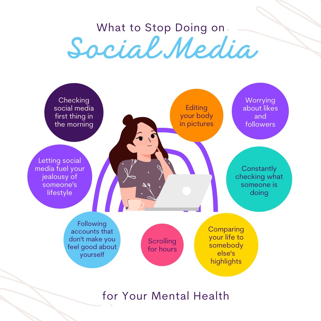 Sometimes, social media can make us feel drained!😩 It's totally okay to take a break and step away from the phone from time to time - it's actually recommended! 🤳Here are some tips to help your mental health and hopefully avoid that drained feeling from coming.