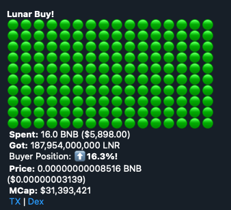 LNRDaily's tweet photo. 🚨@lnrdefi Legions! - We are flying 💹🔥! 🎉🥳CONGRATS to holders and new investors! More catalysts imminent!👀 THANK YOU for being on this journey with us🙏♥️!! BUCKLE UP!🚀🚀🌙

👉Come the future🌞😎: https://t.co/bfzSlFisBn 

#lunardefi #BNB #cryptocurrency #BSC  #LNR https://t.co/jFzIEiLUs9