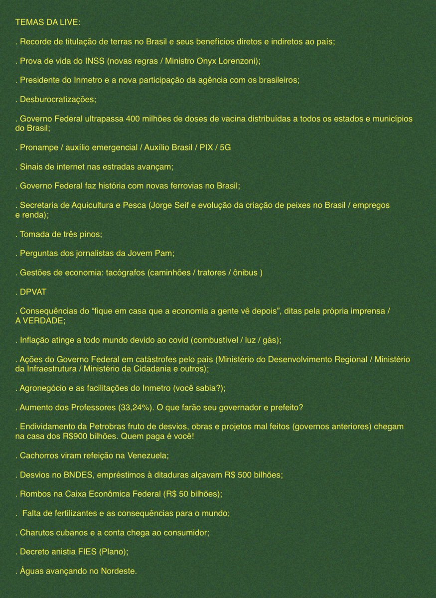 - <a href="/Inmetro/">Inmetro</a> @MInfraestrutura @mdregional_br <a href="/Caixa/">CAIXA</a> @MinCidadania <a href="/Mapa_Brasil/">Ministério da Agricultura e Pecuária</a> @jorgeseif <a href="/joaoromaneto/">João Roma</a> <a href="/tarcisiogdf/">Tarcísio Gomes de Freitas</a> <a href="/rogeriosmarinho/">Rogério Marinho🇧🇷</a> @MinEconomia <a href="/TerezaCrisMS/">Tereza Cristina</a> <a href="/bndes/">BNDES</a> @mribeiroMEC @MEC_Comunicacao <a href="/fabiofaria/">Fábio Faria</a> <a href="/mincomunicacoes/">Ministério das Comunicações</a> <a href="/mdhbrasil/">Brazil Travel</a> <a href="/DamaresAlves/">Damares Alves</a>
