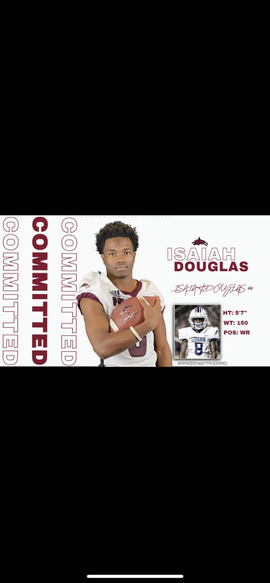 I am exited to announce that I have committed to <a href="/CumberlandFB/">Cumberland University Football</a> <a href="/TimMathisCU/">Tim Mathis</a> Thank you to all my coaches who helped me get to this point <a href="/GentryC20/">Chuck Gentry</a> <a href="/LHS_FB_Recruits/">Lebanon High School (TN) Football Recruiting</a> <a href="/OnTopAthletics/">OnTopAthletics Inc📚🏈⚾️</a> <a href="/howard_camron/">Fat boi slim</a> <a href="/lounsbury_tim/">Tim Lounsbury</a> #BDP #Committed