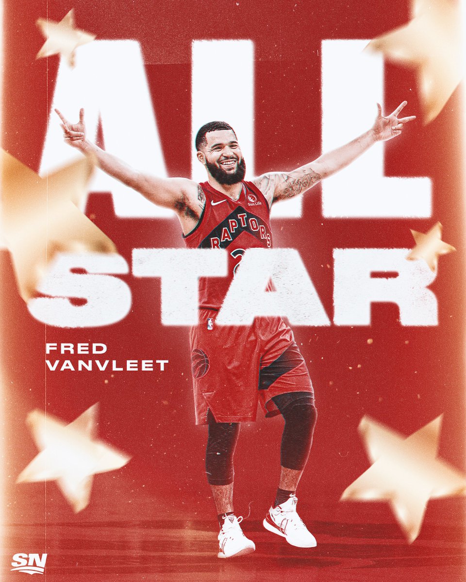 Sportsnet's tweet photo. ⭐️ ALL-STAR GAME BOUND ⭐️

@Raptors guard @FredVanVleet has been named an #NBAAllStar Reserve! https://t.co/uR40LCtHa9