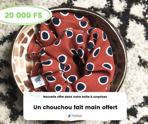 🥳 New offer in the FlipNpik surprise box 🎁 in partnership with Lamodedemelissa .  The brand offers you a 100% recycled scrunchie, starting from 40€ of purchase made on its website.
👀 facebook.com/application.fl…
#cadeau #chouchou #faitmain #faitmainfrance