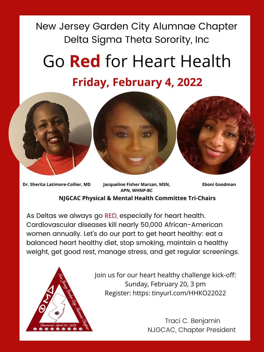 Don't forget to #goRED tomorrow (Friday) for heart health. Follow the lead of our physical and mental health tri-chairs and make your heart health priority #1. #hearthealth #DST #theEast