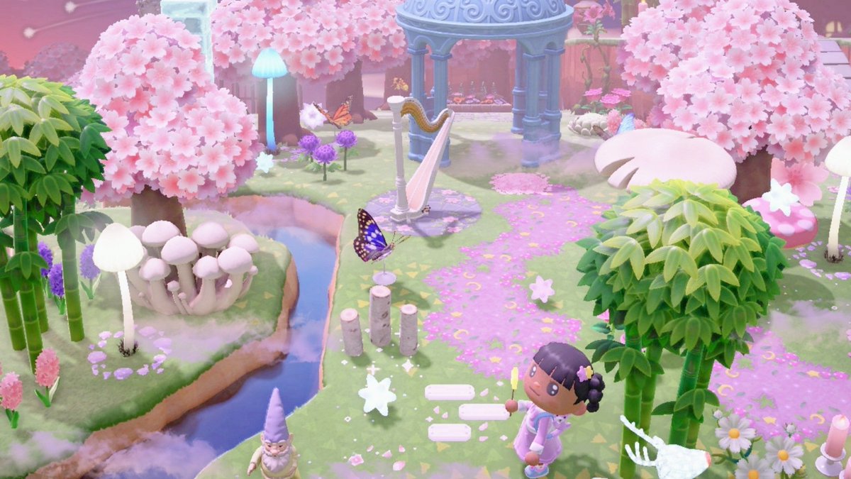 DreamyLaiii's tweet photo. Haven't posted in a while, so here's a new area! 💜 #acnh #animalcrossing #animalcrossingnewhorizons #fairycore https://t.co/EbKHPIFGTz