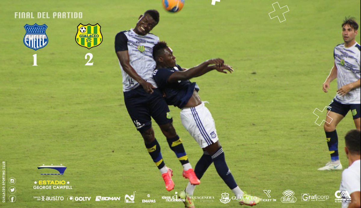 Gualaceo_sc's tweet photo. Final del Partido ⏱

#Emelec 1 - 2 #GualaceoSc 

Goles:
⚽️Joaquín Vergés 
⚽️Alejandro Cabeza
⚽️Joaquín Vergés 

#VamosGuala 🟡🟢
#SomosdePrimera ⚽️ https://t.co/64d0E2SkoW