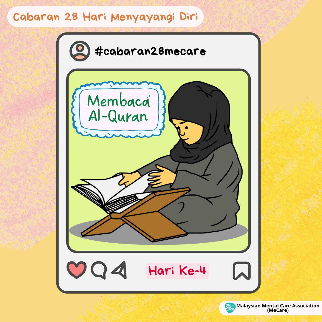 mecare_my's tweet photo. #Cabaran28Mecare
#Hari4
Bagi Muslim, tentu ada ayat Quran kegemaran, atau ayat yang sering menjadi motivasi sebagai pemangkin semangat masing-masing untuk tetap kuat.
Semoga bacaan ayat dan terjemahan tersebut dapat memberikan semangat untuk hari ini dan hari mendatang. https://t.co/2eM1JHtdMJ