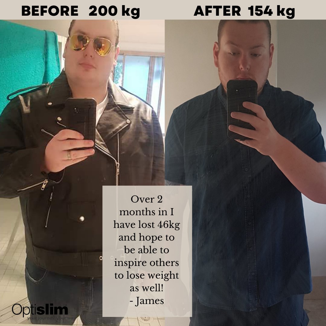 OptislimAUS's tweet photo. Jame's story: "In 2018 after being tired of being obese at 200kg, I started using Optislim Platinum shakes 3 times a day with veggies when needed. Over 2months in I've lost 46kg and hope to be able to inspire others to lose weight as well!" #optislimau #optislim #weightlossstory https://t.co/pxHnWK6Ycq