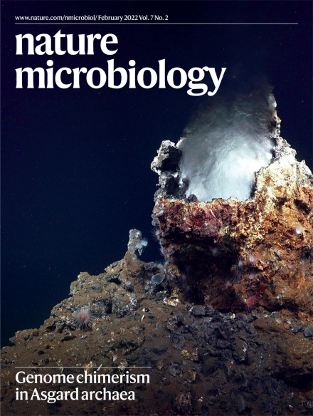 On the cover of this issue of <a href="/NatureMicrobiol/">Nature Microbiology</a> featuring our work on the genome chimerism of Asgard #archaea is the deepest #hydrothermalvent system known to us in the Pacific #Ocean.