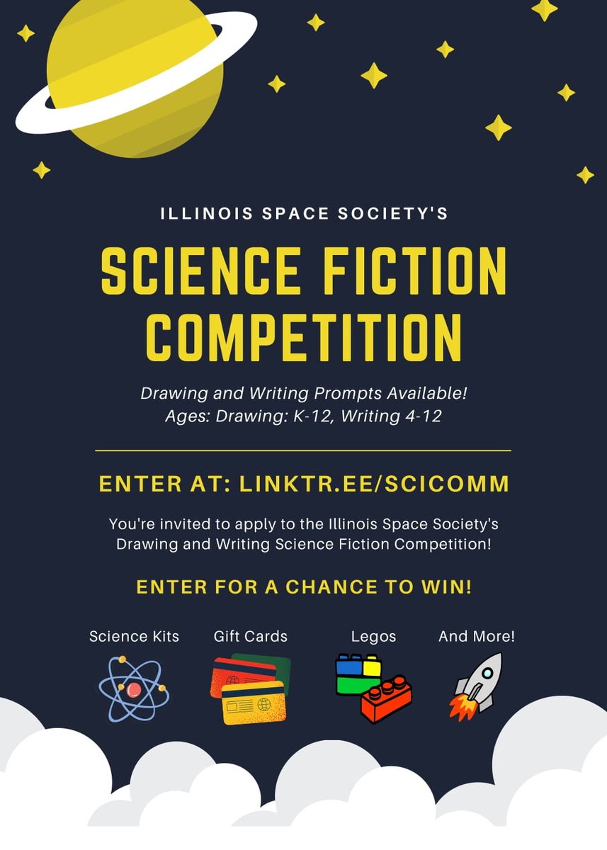 Calling all writers and artists! The ISS SciComm Team has launched it's third annual Science Fiction Writing and Drawing Competition! The competition will close on March 5th. 
Here is the Linktree which has links to the prompts and submission form: linktr.ee/SciComm