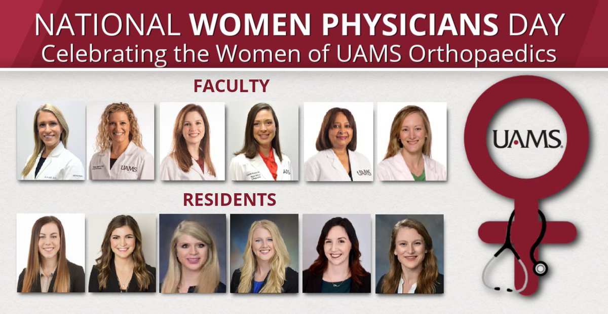 On this #NationalWomenPhysiciansDay, we recognize the strides that have been made by generations of female physicians &amp; are honored to celebrate the women of orthopaedics at <a href="/UAMSHealth/">UAMS Health</a> who inspire us every day through their ambition, dedication, and compassion!