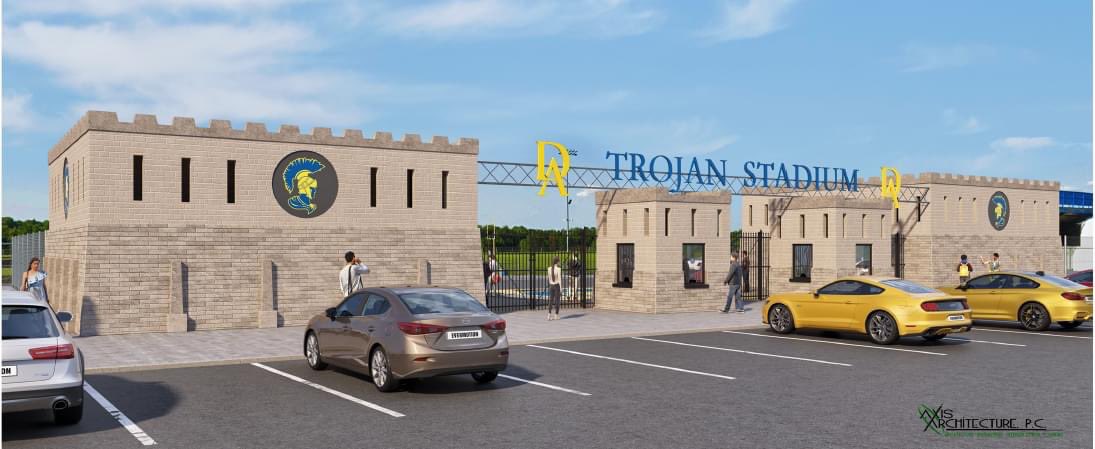 WestmorelandSN's tweet image. The entrance at Derry’s ‘Trojan Stadium’ is getting a major upgrade this summer complete with a larger ticket booth, significantly expanded and updated restroom facilities, new concession stand and new fencing. @DASDTrojans1
