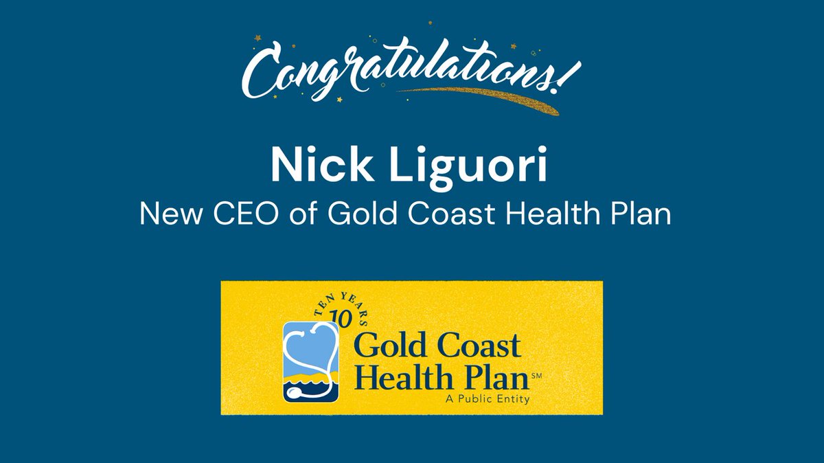 LHPCal's tweet photo. Congratulations to Nick Liguori, who started his tenure as Gold Coast Health Plan’s newest CEO this week. We look forward to continuing to support Nick and GCHP as they serve Medi-Cal beneficiaries in Ventura County.
#Healthservices #California #healthcare #HCSM #QualityChat https://t.co/3cTUmcNKaN
