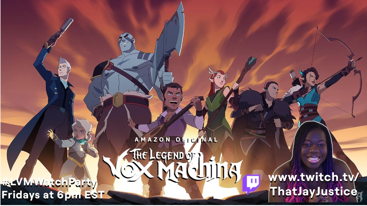 We have a whole new reason to look forward to Fridays- new episodes of #TheLegendofVoxMachina!
The best part of a <a href="/FANologyPV/">FANologyPV</a> #LVMWatchParty is watching the show &amp; then IMMEDIATELY freaking out together &amp; discussing it😂 See you at 6pm EST! twitch.tv/ThatJayJustice #sponsored