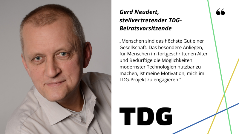 inno_tdg's tweet image. @GerdNeudert ist stellvertretender #TDG-Beiratsvorsitzender und Geschäftsführer des @Cluster_IT_MD. Er kennt die Chancen und Herausforderungen in der Einführung #digitaler IT-Technologien im Bereich #Gesundheit und #Pflege.