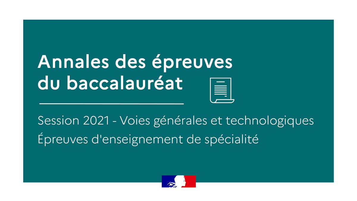 Eduscol's tweet photo. 📢 Les annales des épreuves des enseignements de spécialité du baccalauréat général et technologique 2021 sont en ligne sur éduscol. 

140 sujets indexés par spécialité, voie et session sont à la disposition des professeurs  ▶ https://t.co/XPcrC8MzwY

#BAC2022 @education_gouv https://t.co/Faq7GVGok2