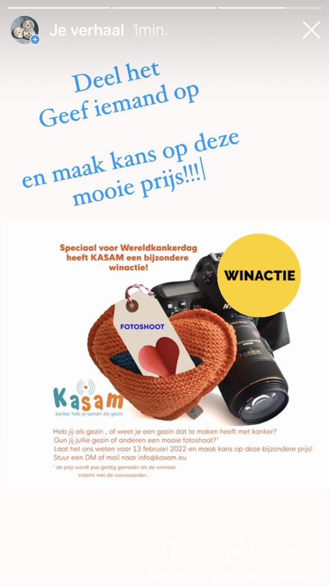 KASAMinfo's tweet photo. Mooie win actie speciaal voor #Wereldkankerdag!! Weet jij een gezin dat hier heel blij mee is? Laat het ons weten !! Delen is fijn https://t.co/fh0vEpk88C