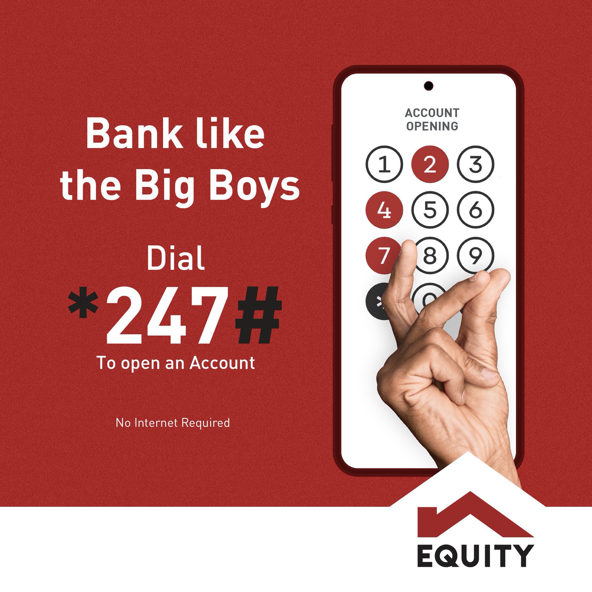Equity Bank Uganda on X: Opening an equity account just got easier! Bank  like the big boys by dialling *247 and you are good to go. Equity247  t.cox4pHIP7kAX  X