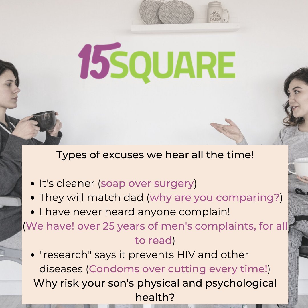 15__Square's tweet photo. Does this sound like a thought you have had?

“I’m currently very pregnant and my husband wants the baby circumcised and I don’t.”
#mendocomplain #Iamnotthankful #circumcisionharm #MensHealthMatters
#foreskin #circumcision
#humanrights
#equalrights
#equalityforall
#genderequality https://t.co/NnRpeK6nUJ
