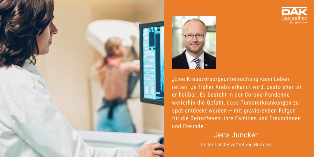 #Bremen #Bremerhaven Vorsorge nimmt trotz Corona wieder zu. Das zeigt unsere aktuelle Sonderanalyse 2021. Mammographie-Untersuchungen steigen um 75 Prozent. Aber Krebsvorsorgeuntersuchungen noch 15 Prozent unterhalb des Vor-Corona-Niveaus von 2019: dak.de/dak/landesthem…