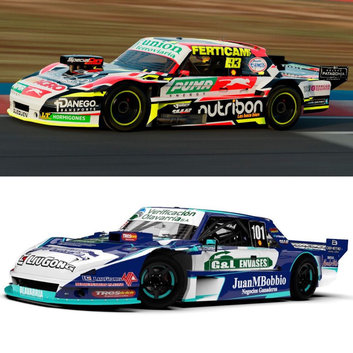 Así lucirán los autos del <a href="/azulsportteam/">Azul Sport Team</a> para la temporada 2022 de #TCPista 💪🏼
⏩ <a href="/193marcoscastro/">Marcos Castro✌🏽</a> - #Ford 1️⃣9️⃣3️⃣
⏩ <a href="/beboweimann/">Bebo weimann</a> - #Torino 1️⃣0️⃣1️⃣