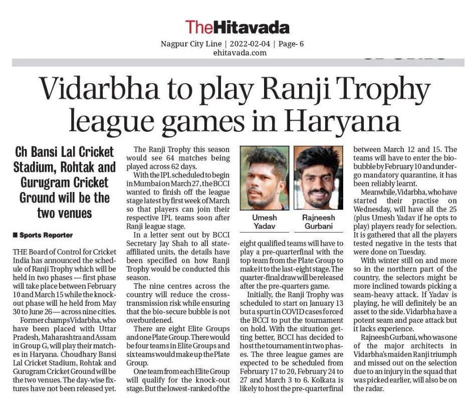 The Hitavada Sports tweet media
