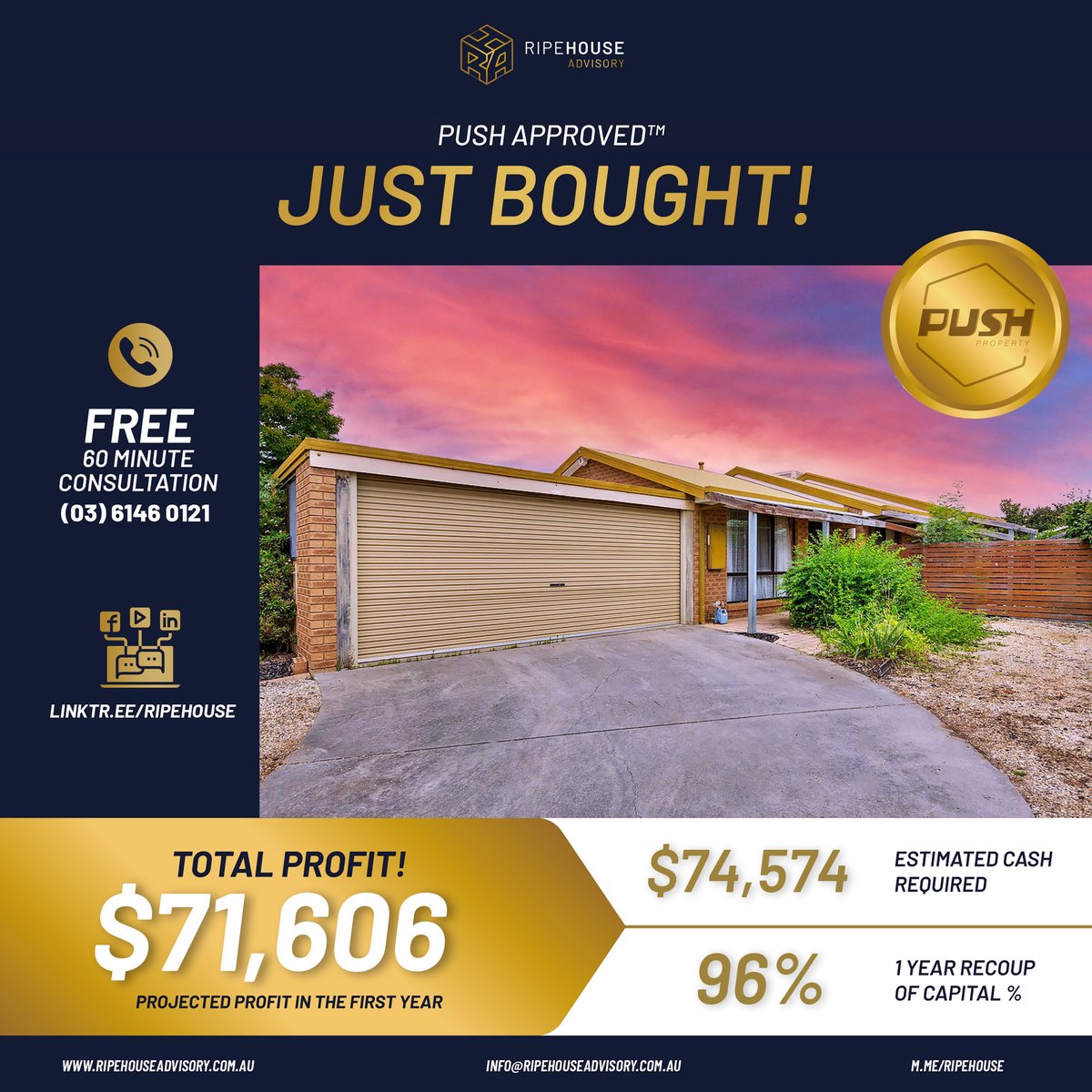 Ripehouse's tweet photo. Third #property investment! 👍 Congratulations Laith! 😆

Our 𝗣𝘂𝘀𝗵 𝗔𝗽𝗽𝗿𝗼𝘃𝗲𝗱™ property acquisition process enables 𝗧𝗵𝗲 𝗟𝗲𝗴𝗮𝗰𝘆 𝗦𝗲𝗾𝘂𝗲𝗻𝗰𝗲™ to purchase their next investment property by leveraging their current properties equity. 

#justbought https://t.co/vFiMOOnr9O