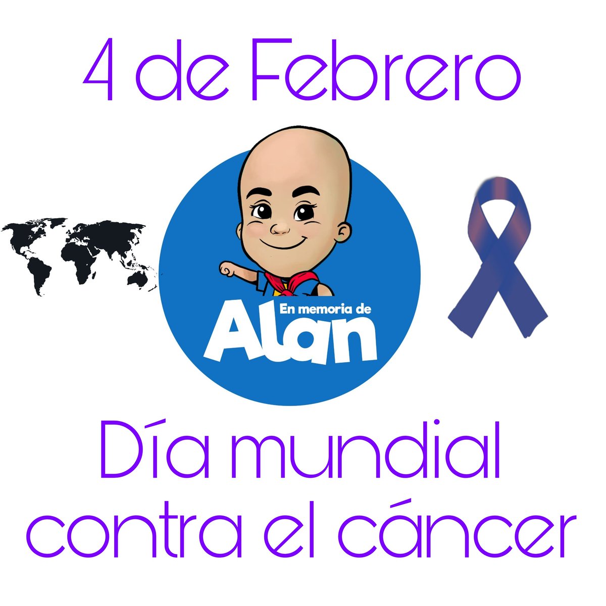 El Día Mundial contra el Cáncer se celebra cada año el 4 de febrero. El objetivo es fomentar la prevención y sensibilización para disminuir las muertes prevenibles y incentivar la toma de medidas. #enMemoriaDeAlan #elcáncerenlaagenda #WorldCancerDay 
#laluchaesdetodos