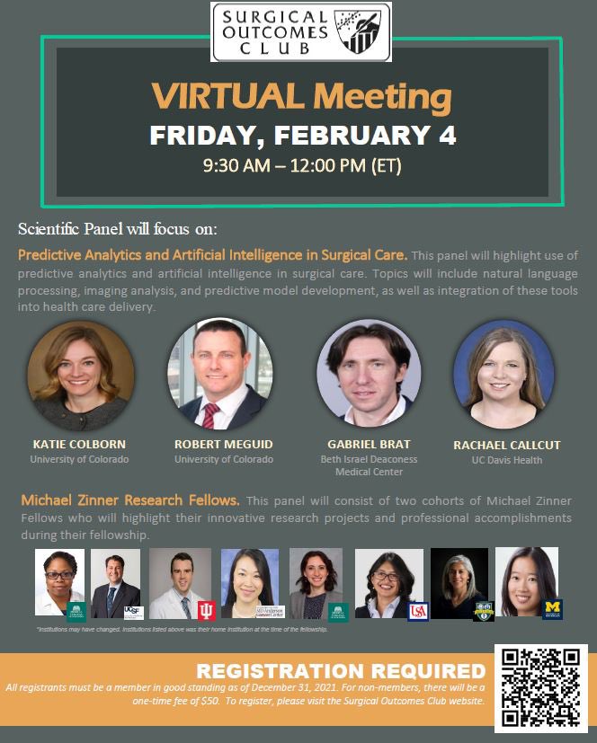 surginformatics's tweet image. Tomorrow, our PI. Dr. Brat @bratogram is a special guest speaker for the @SurgOutcomes Club. He will give a panel talk on “The Promise of Longitudinal Patient Data and #ComputerVision in the OR to make #SurgicalAI a Reality” @BIDMCSurgery #ASC2022 #medtwitter @AcademicSurgery #ML