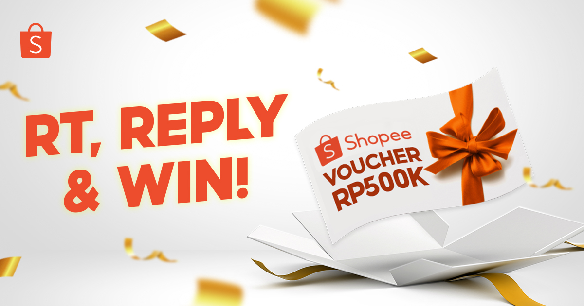 ShopeeID's tweet photo. 🎉 MENANGKAN VOUCHER SHOPEE 🎉

Sobat Shopee! Mau dong dapetin VOUCHER SHOPEE senilai 500rb? Ikuti caranya:

1. FOLLOW @SHOPEEID 
2. RT &amp; LIKE tweet ini
3. REPLY #VoucherShopeeDariMimin YANG BANYAAAK

Pemenang dipilih acak &amp; diumumkan 8 Feb 2022. https://t.co/pwn98sld5w