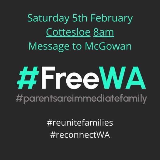 Join us as we gather, like-minded souls missing our overseas parents and family! 
North-end of the beach.
#ReconnectWA 
#sticktothedate
#notokwa
#weneedourvillage
#OpenWA
<a href="/ParentsFamily/">Parents are Immediate Family</a>
@ReconnectAust