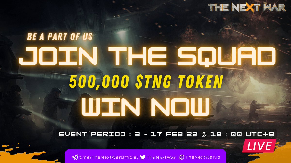 Creativeairdrop's tweet photo. 🔥The Next War #Airdrop

🏷️ Reward : 1000 $TNW
👥 Refer : 100,000 $TNG Top 100
🏅 Rating : ⭐️⭐️⭐️⭐️⭐️
🏆 Winner: 4000 Random

🔗 Claim : https://t.co/pz3w0L2ZuB

 #BSC #Giveaway #Crypto #Bitcoin https://t.co/ALU5H81IA5