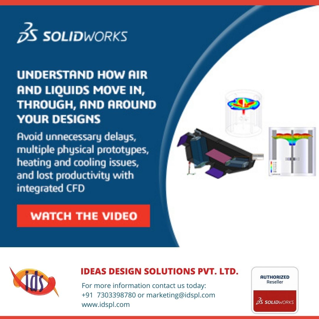 idspl's tweet photo. Understand How Air and Liquids Move In, Through, and Around Your Designs

WATCH THE VIDEO https://t.co/ggTaOF1I1M to learn how integrated CFD gives you to tools to concurrently test and design your products. 

#Idspl #FlowSimulation #Simulation #SWX2022 #SOLIDWORKS https://t.co/3Cf37x7khB