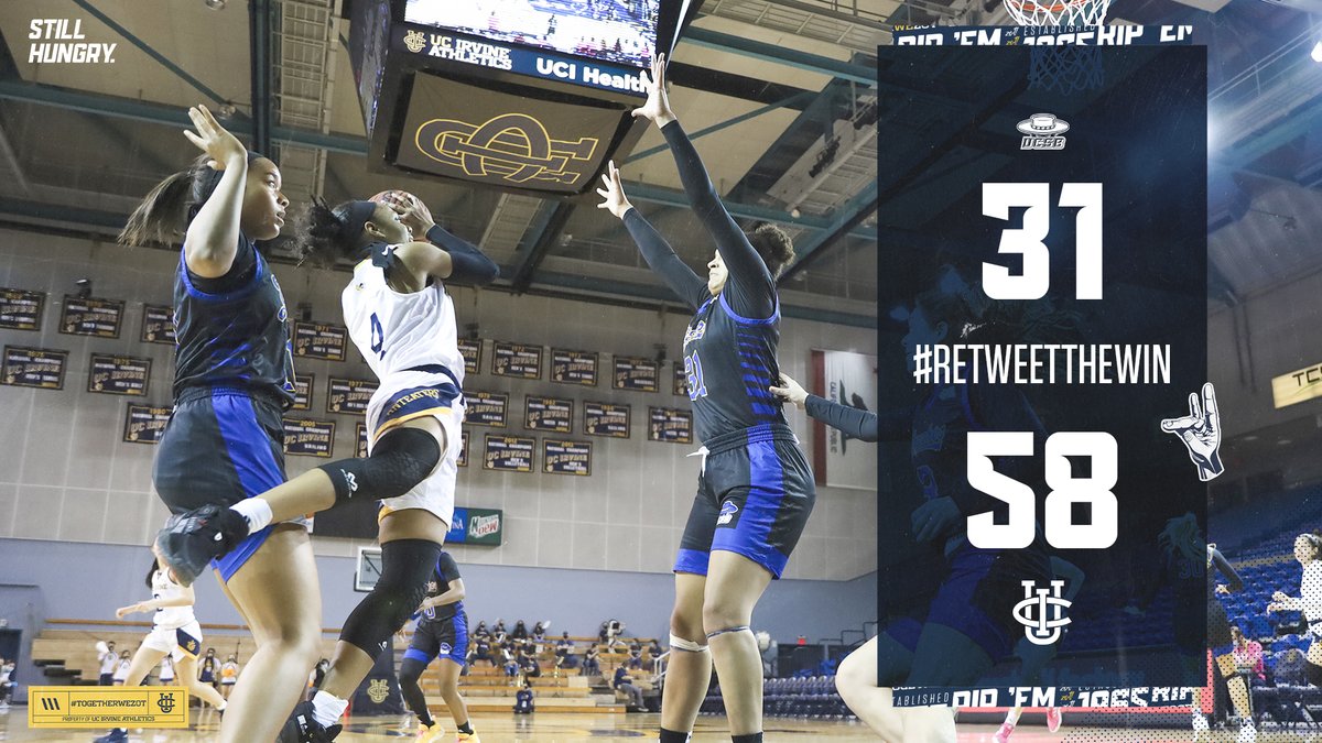 UCIwbb's tweet photo. #RETWEETTHEWIN | 'Eaters' defense LOCKS DOWN the Gauchos to improve to 7-2 in Big West Play!
#StillHungry | #DefendTheBren https://t.co/2XBdwFHa4V