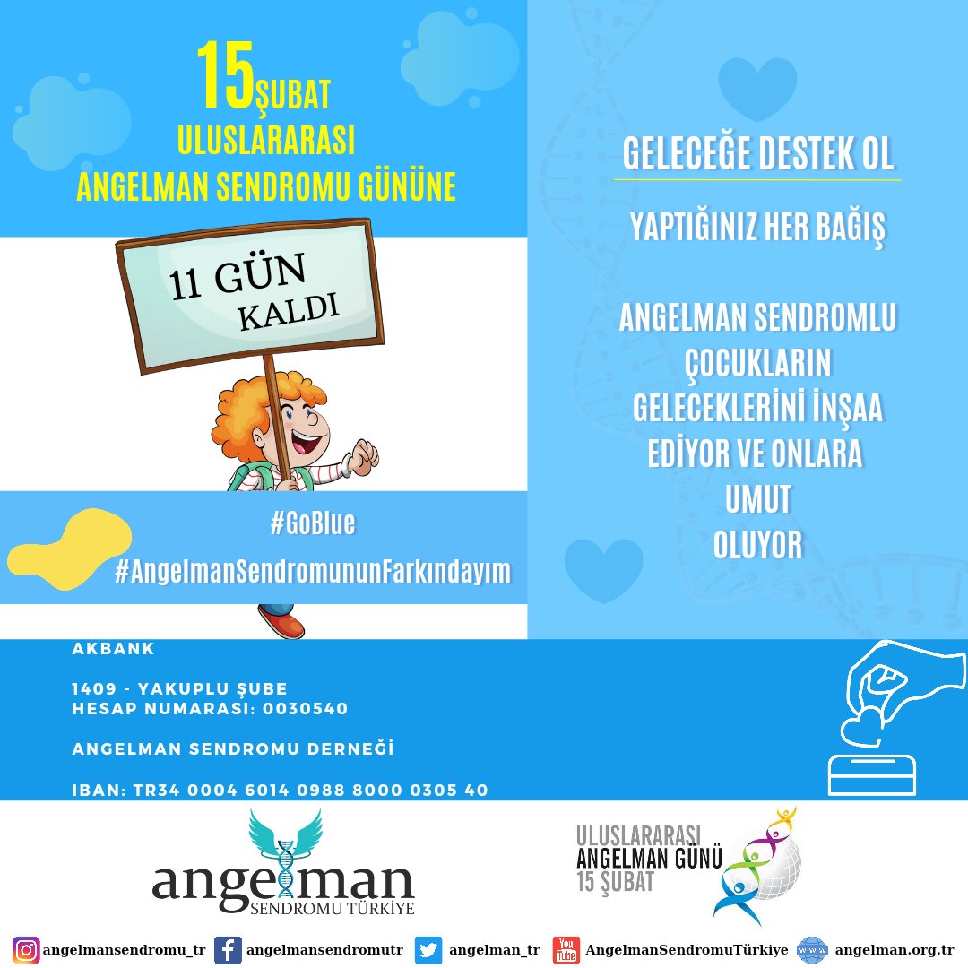 Angelman_TR's tweet photo. I Love Angelman Syndrome 💙
#IADFEB15 #ANGELMANDAY2022 #ANGELMANSENDROMU #AngelmanSyndrome https://t.co/tG3OASFxAJ