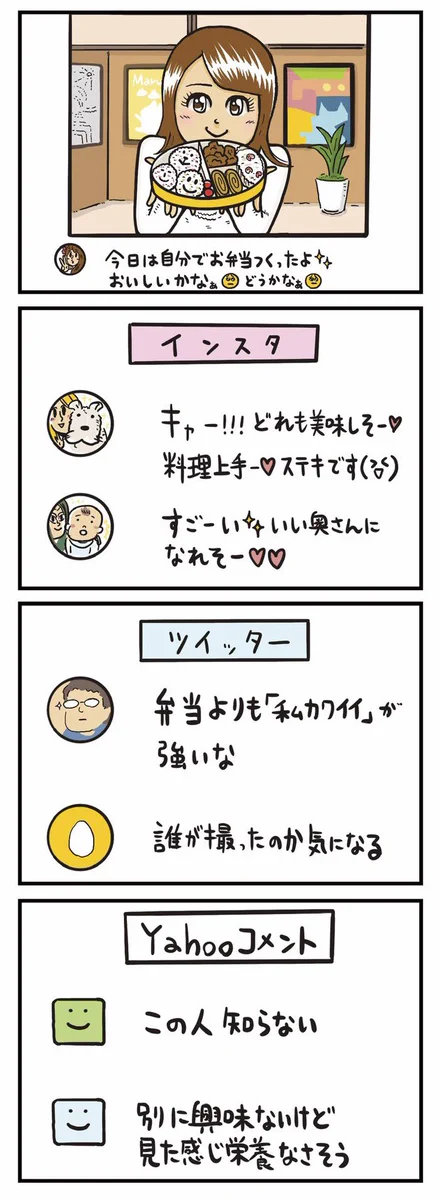 各媒体で違う！コメント欄のテイストを紹介した4コマ！
