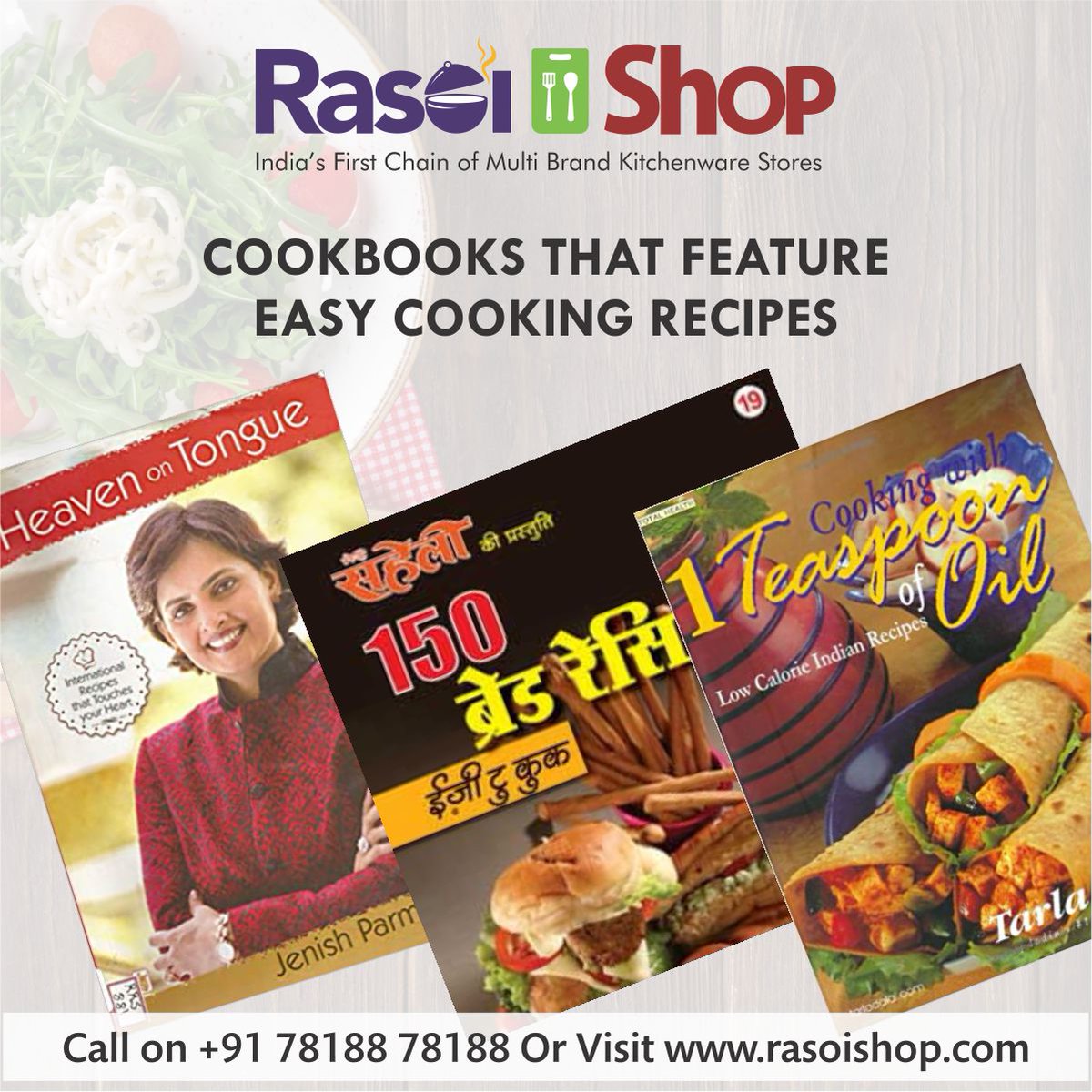 rasoishop's tweet image. Cook More ,Waste Less !Now Cook yummy #Recipes at you home &amp;amp; serve healthy home made food to your loved ones, Shop from Wide collection of #Cookbooks from various #CookingExperts like #JenishParmar, #NitaMehta ,#Merisaheli from #RasoiShop . call 7818878188 for more details