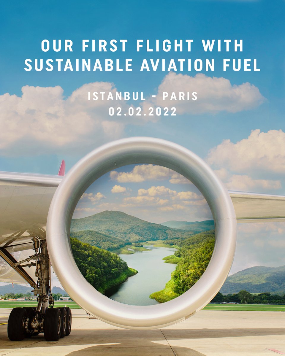 thyjapan's tweet photo. Our new route in sustainability; Sustainable Aviation Fuel!

#TurkishAirlines #Sustainability https://t.co/fZGn2YZO9v