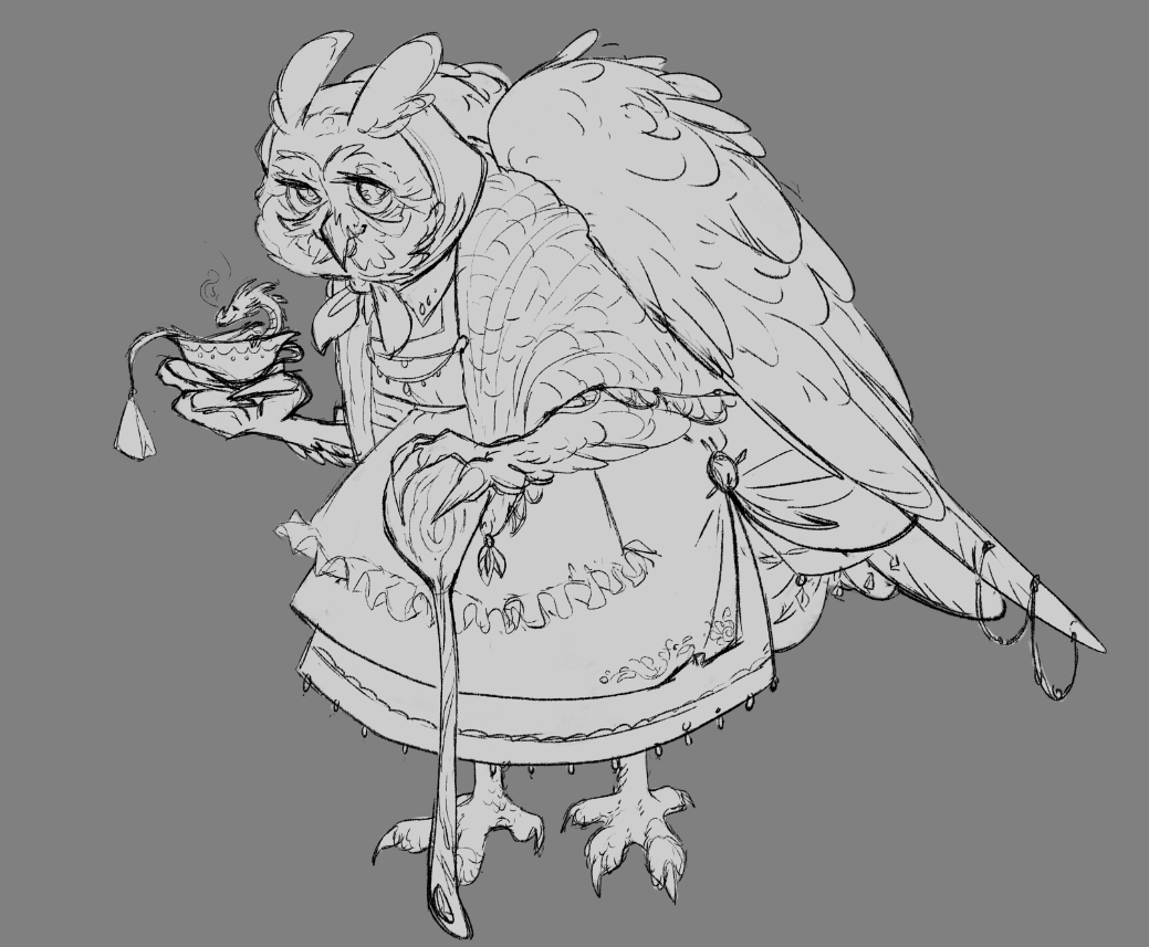 Is my next D&amp;D character an 80-year-old owlin lady? Yes. Yes she is. 

Her name is Muriel Burlkeep!