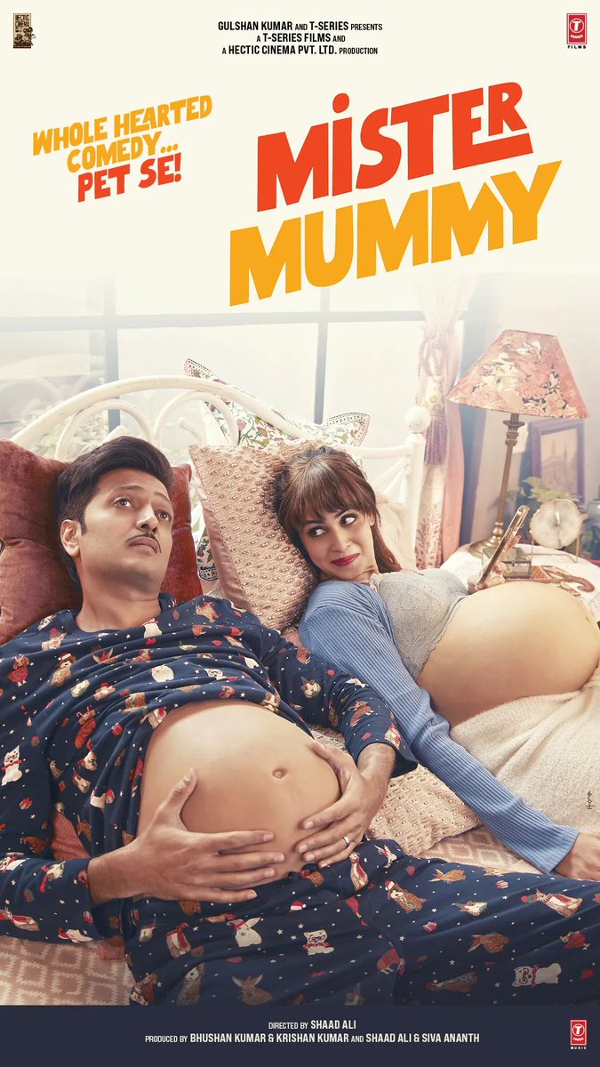 And this looks totally fun... I believe in @Riteishd and @geneliad supremacy. The sweetest jodi in B-Town. #MisterMummy... Yeh hai Wholehearted Comedy... Pet Se! Sure shot laughter ride it will be 😂❤ #RiteishDeshmukh #GeneliaDSouza @TSeries #BhushanKumar #GeneliaDeshmukh