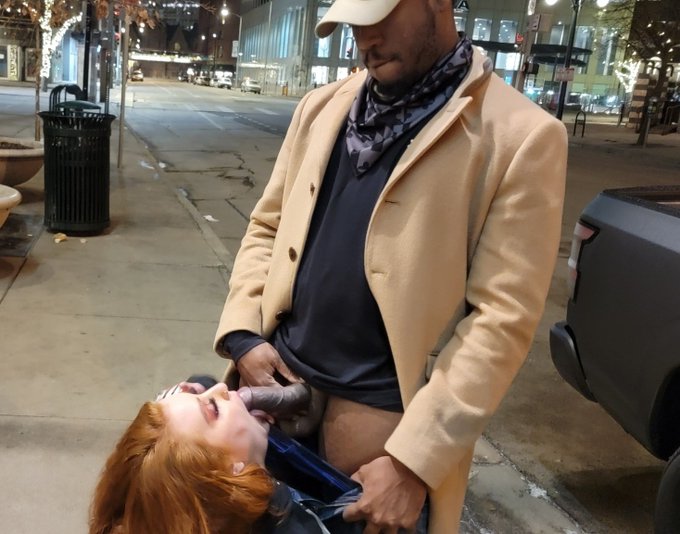 I'll drop on my knees and suck cock anywhere ♡ with @sirbigdick  My onlyfans is only 5 dollars a month