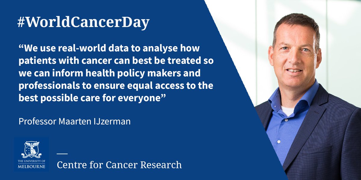 Today is #WorldCancerDay. Prof @maartenijzerman's @ServicesCancer @unimelbMSPGH group’s mission is to improve value-based cancer services across the care continuum using real-world outcomes and cost data. #CloseTheCareGap. Read more from the team >> mspgh.unimelb.edu.au/__data/assets/…