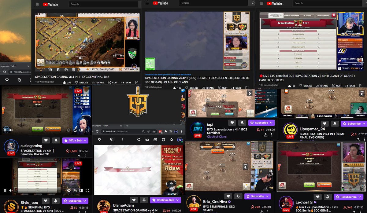 AxysGamer's tweet image. Simultaneous casts of the EYG Open Semi Finals today between @SpaceStationCOC and @4in1

Congratulations 4in1 for making it to the finals!
@EYG_FamilyCoC