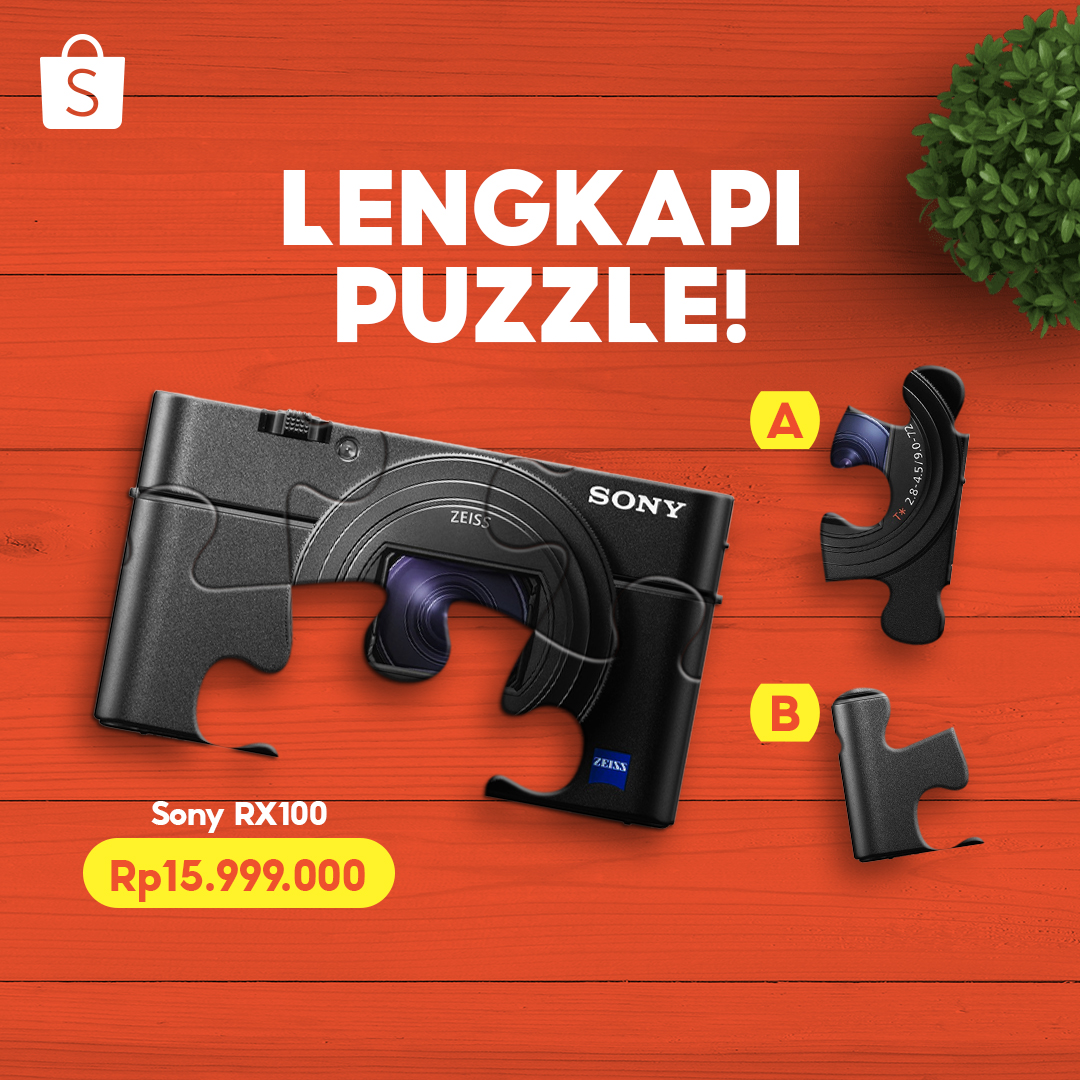 ShopeeID's tweet photo. Yuhuu Sobat Shopee ☺️ Yuk, bantu mimin lengkapi puzzle di bawah ini! Langsung aja reply jawaban kamu di bawah ya, siapa tau mimin kirimin kameranya buat kamu! 😎 #ShopeeID https://t.co/8okVljTb08