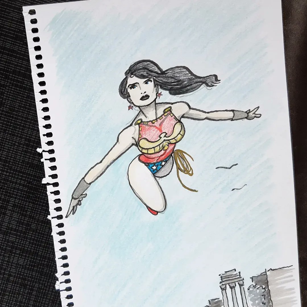 markjasperart's tweet photo. Fought past some serious depression this morning &amp; got some #drawing done. It's been 8 months. Added to the #TeenTitans series I started many years ago &amp; drew Karen Beecher-Duncan, AKA DC's Bumblebee, one of the very first black, female superheroes. Today was a good day. x 💔 https://t.co/36pIoaHtKs