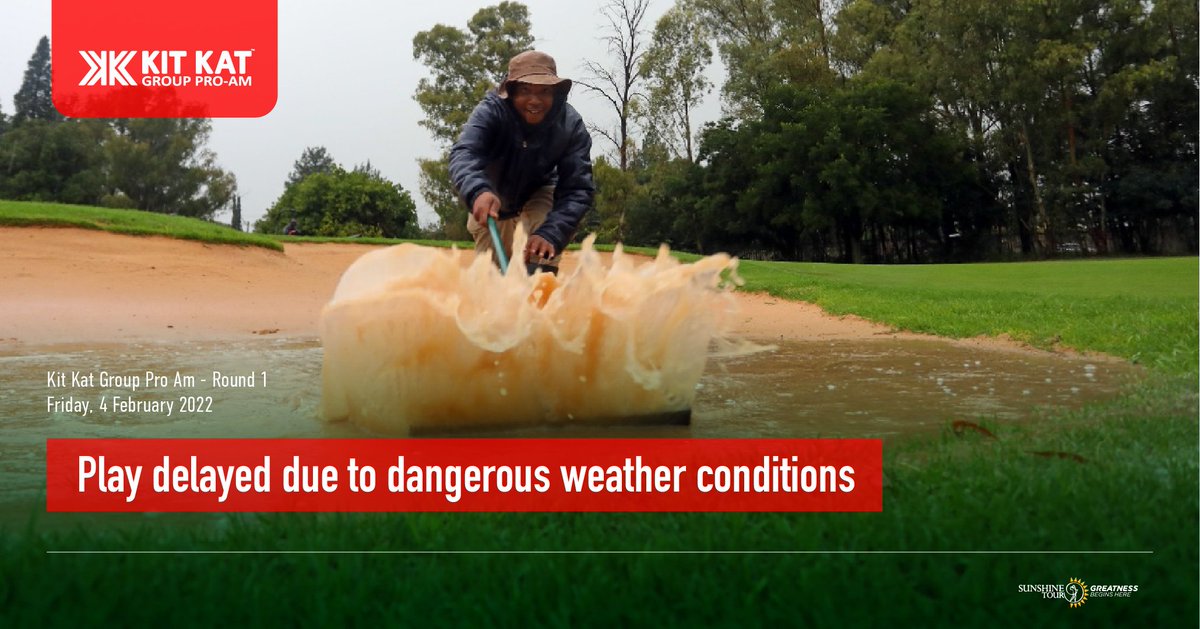 𝐆𝐨𝐨𝐝 𝐦𝐨𝐫𝐧𝐢𝐧𝐠 ☔️

A wet start to the #KitKatGroupProAm, start of play has been delayed due to dangerous weather conditions. 

More updates to follow. 

#GreatnessBeginsHere 
#SunshineTour 
#KitKat