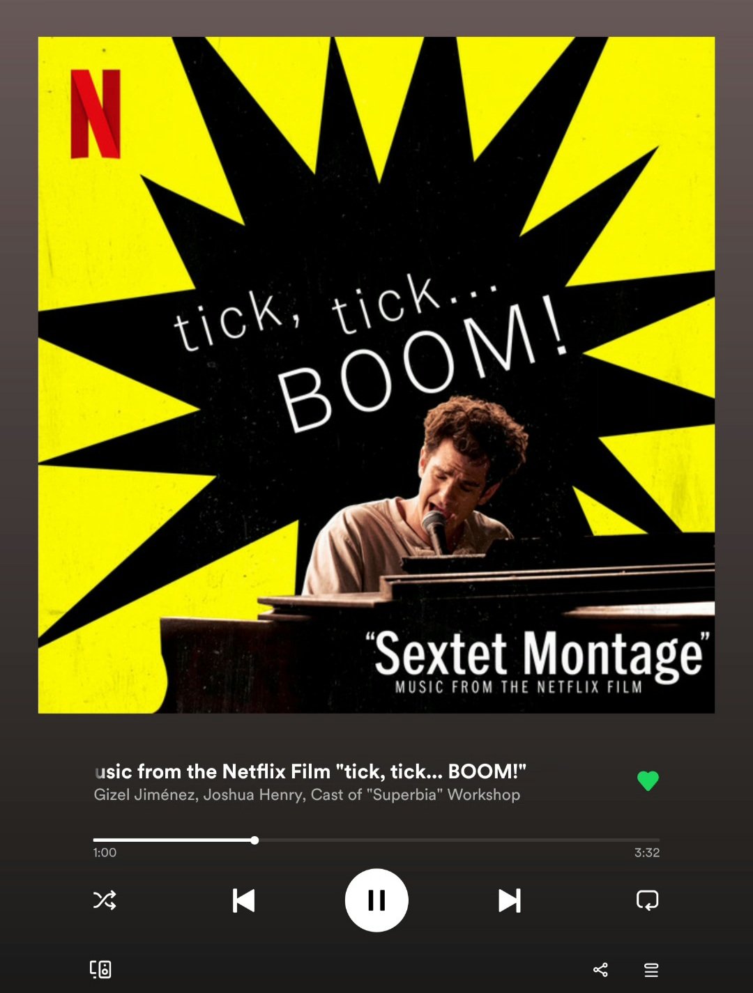 Currently listening to the Superbia song Sextet Montage      Happy Birthday Jonathan Larson  
