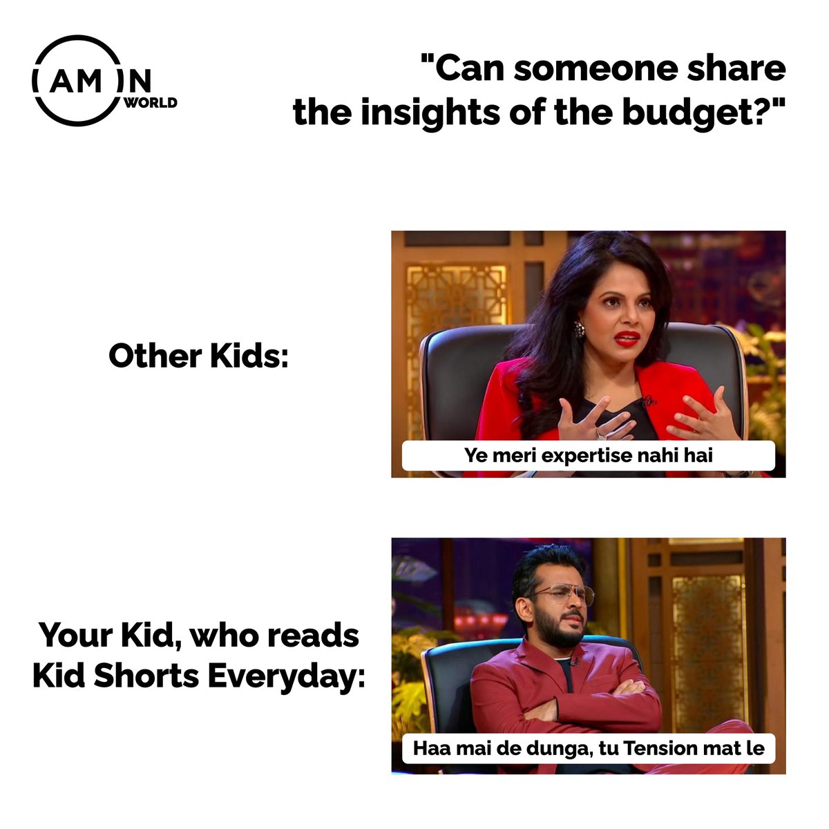 iaminworld_'s tweet photo. Kids Shorts is a place where your kid finds all the latest news and updates in the most fun way with short and crisp content. 
Guide your friend circle with the latest news. Download the IAMIN World App now.
#sharktank #sharktankmemes #business #sharktankindia #kidsshorts https://t.co/iV2kGkdt4h