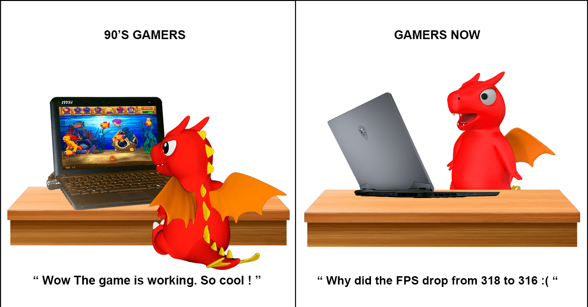 AustraliaMSI's tweet photo. Look how far we've come. Lucky used to play Pinball, Solitaire and any other freeware that came with his laptop! Nowadays, Lucky is playing all sorts of AAA games at 300+ FPS!
What classic games did you enjoy as a kid?
#MSI #Gaming #Laptop #MEME #MSIMEME #LOL https://t.co/7kbfiRbz1s