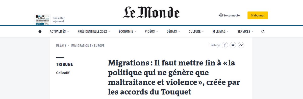 erikacampelo1's tweet photo. Dans une tribune publée @lemondefr, une 30aine d'organisations nationales et locales appellent à un changement de politique migratoire. #30ansdéchec
https://t.co/KGCFaGo02V
@caritasfrance
 @MdM_France
 @MSF_france
 @Utopia_56
 @HumanRightsObs
 @emmaus_france
 @ccfd_tsolidaire https://t.co/HlIs3SbEsZ