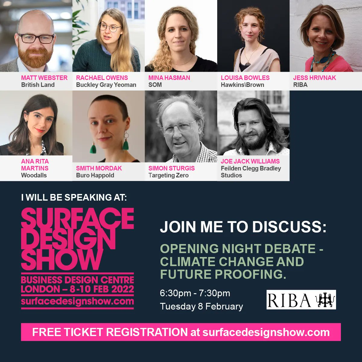 surfacethinking's tweet image. Join us for the: Opening Night Debate at #sds22, Tuesday, 6:30pm - 7:30pm

This session will explore the issues around the future durability, adaptability and how commercial value of projects can be future proofed against climate change.

&amp;gt; buff.ly/3bwPifv 

#sds #design